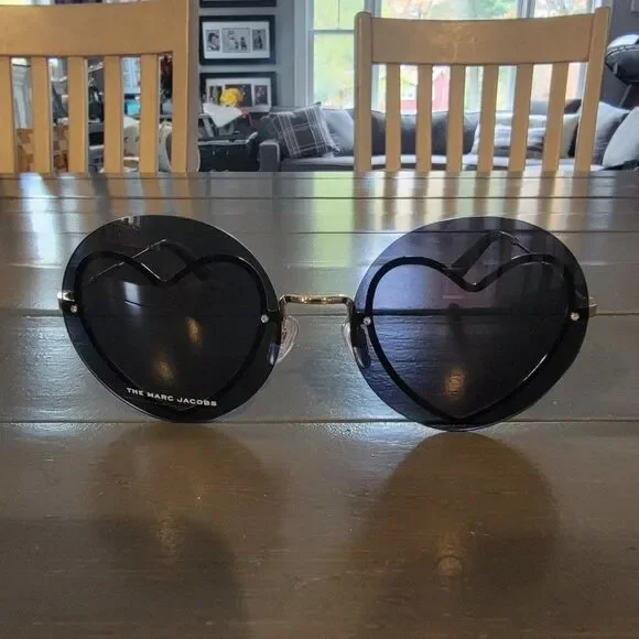 Marc Jacobs Round Shape 59MMAcetate Sunglasses With Gold Hearts For Wo…